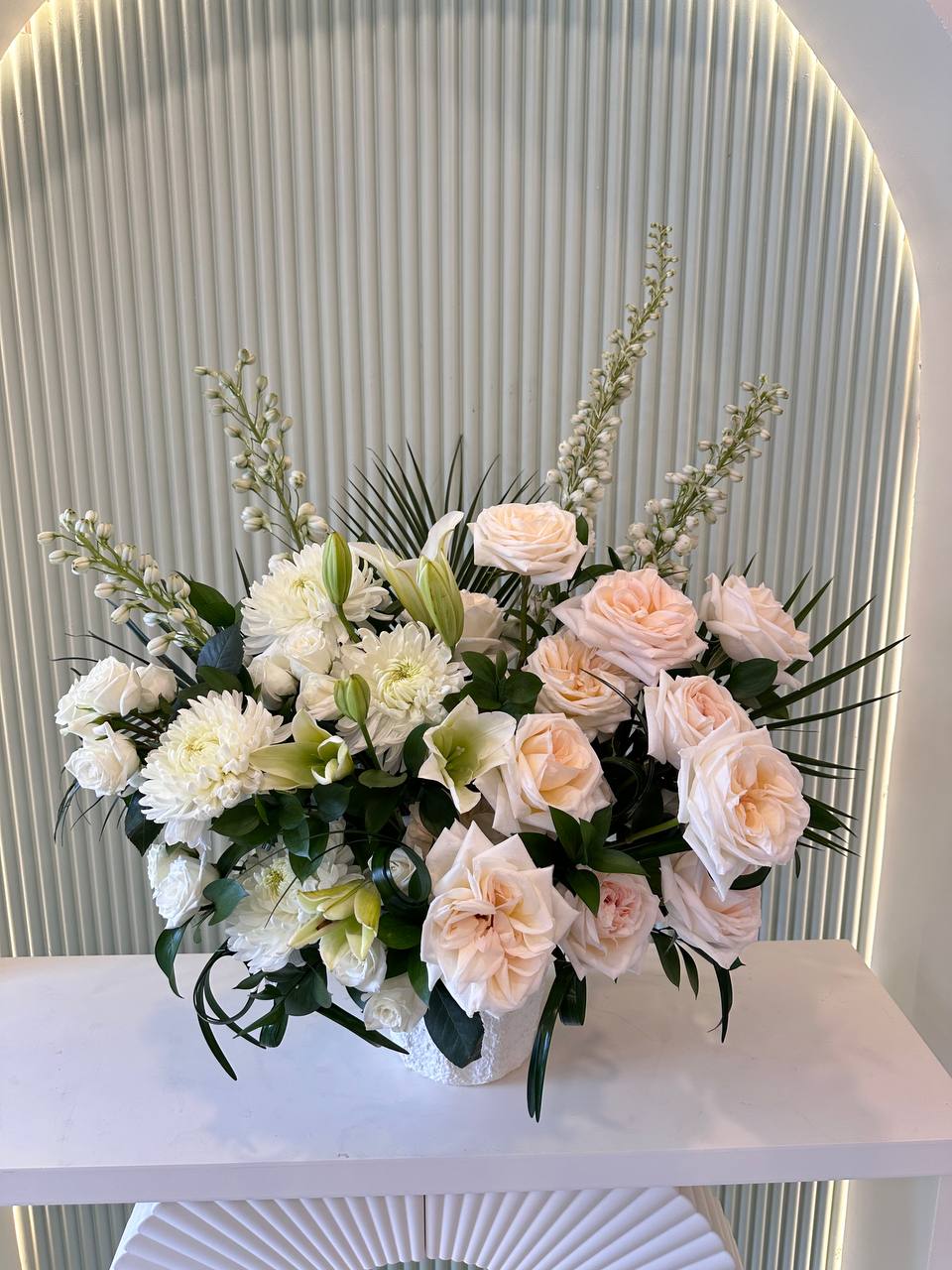 Elegant White & Cream Floral Arrangement | Luxury Design | Delivery Arrangement #2
