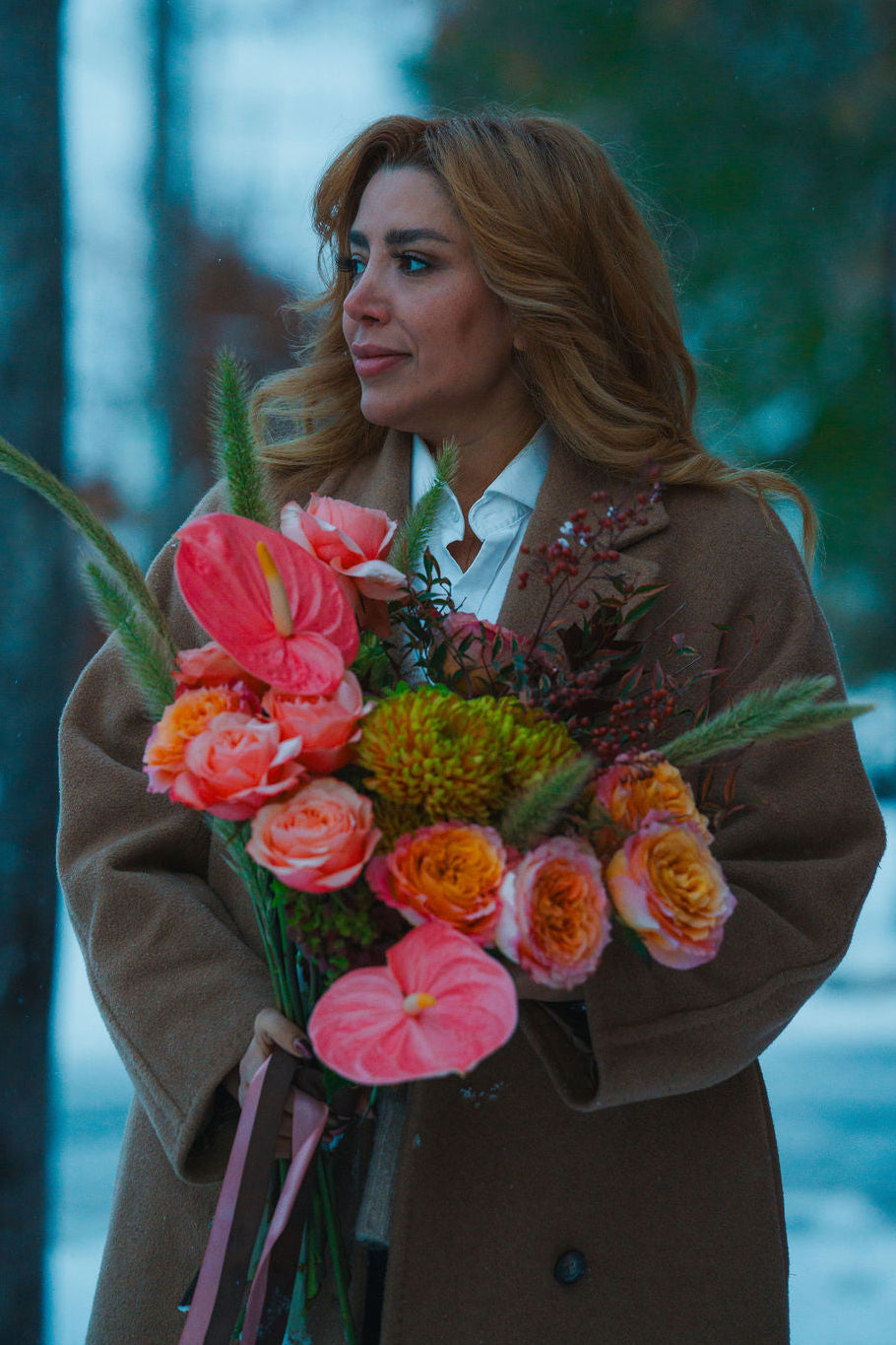 Golden Ember Bouquet | Luxury Orange Flower Bouquet in Aurora