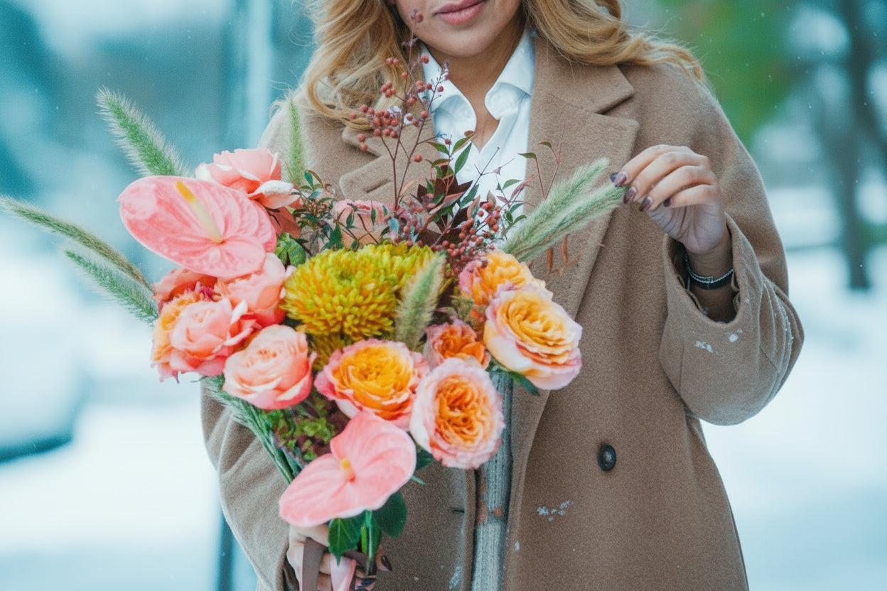 Golden Ember Bouquet | Luxury Orange Flower Bouquet in Aurora