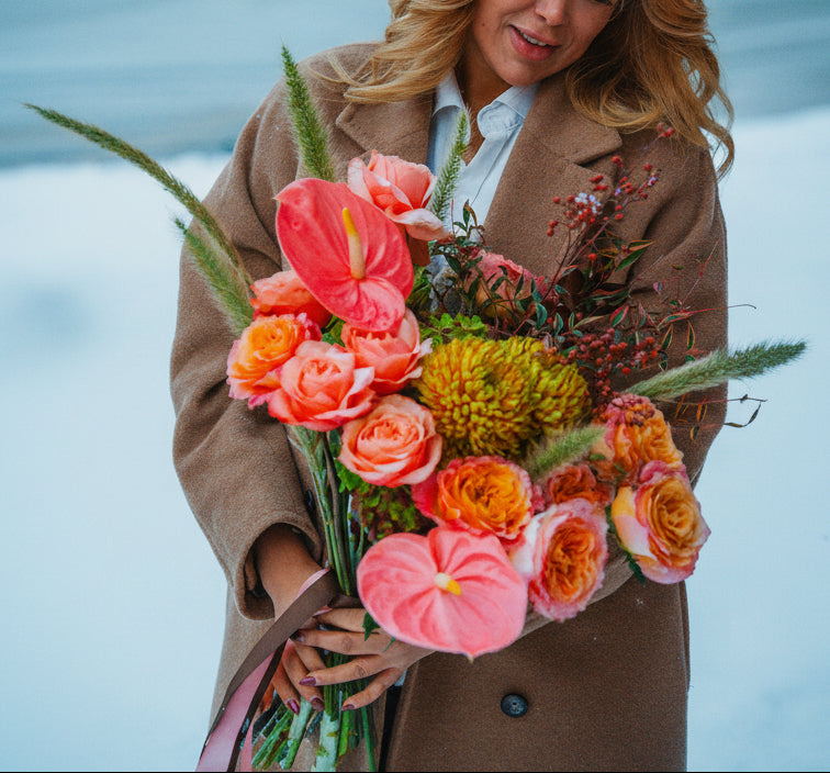 Golden Ember Bouquet | Luxury Orange Flower Bouquet in Aurora
